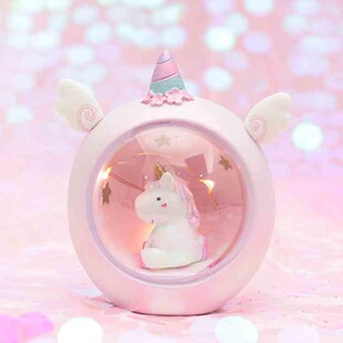 地摊新款独角兽星星灯看书小夜灯少女心ins风礼品摆件树脂工艺品