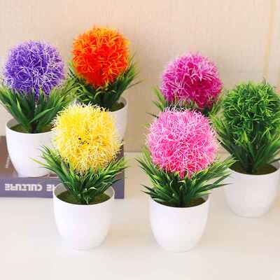 仿真植物迷你小圆球盆栽草球盆景小树家居装饰花摆件创意樱雪球