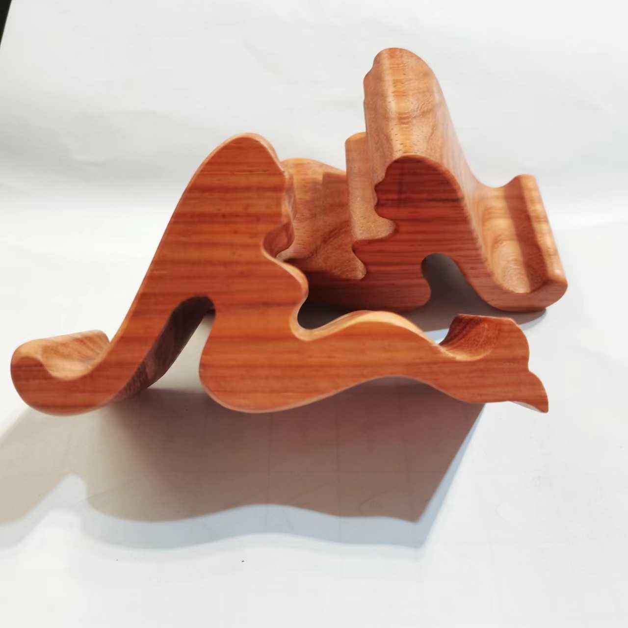 美人鱼支架 红花梨美人鱼手机支架桌面木质简约手机支架