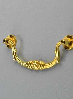 精茂五金-447新中式家具金色条形抽屉柜门拉手合金孔距98mm