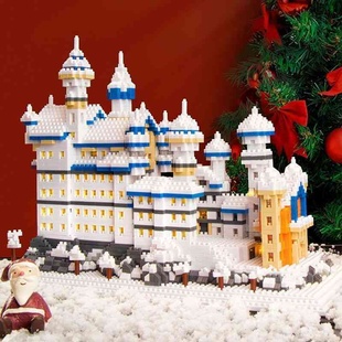 天鹅湖城堡积木女生高难度大型建筑拼装国潮积木玩具生日礼物