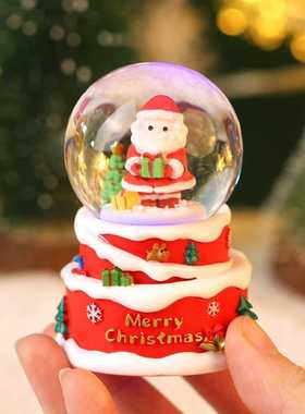 滑雪圣诞树45号水晶球桌面装饰发过小摆件学生礼品圣诞礼物女生