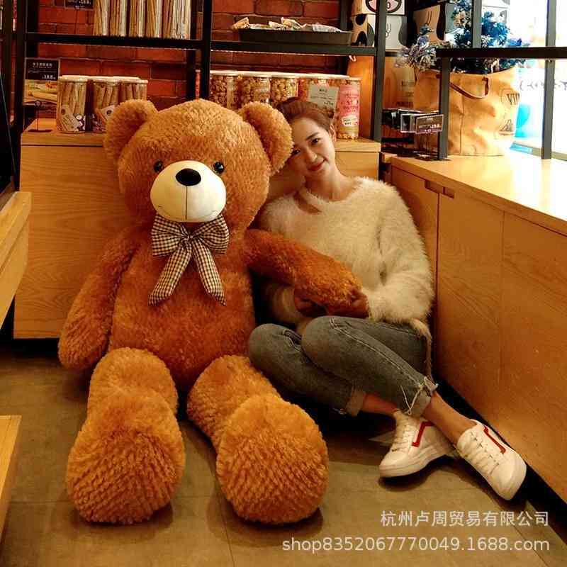 毛绒公仔玩偶白粉棕色大号泰迪熊公仔布娃娃玩具女友女生儿童抱枕