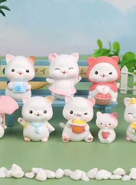 喵喵郊游记盲盒可爱猫咪公仔小摆件创意潮玩盲盒手办树脂装饰摆件