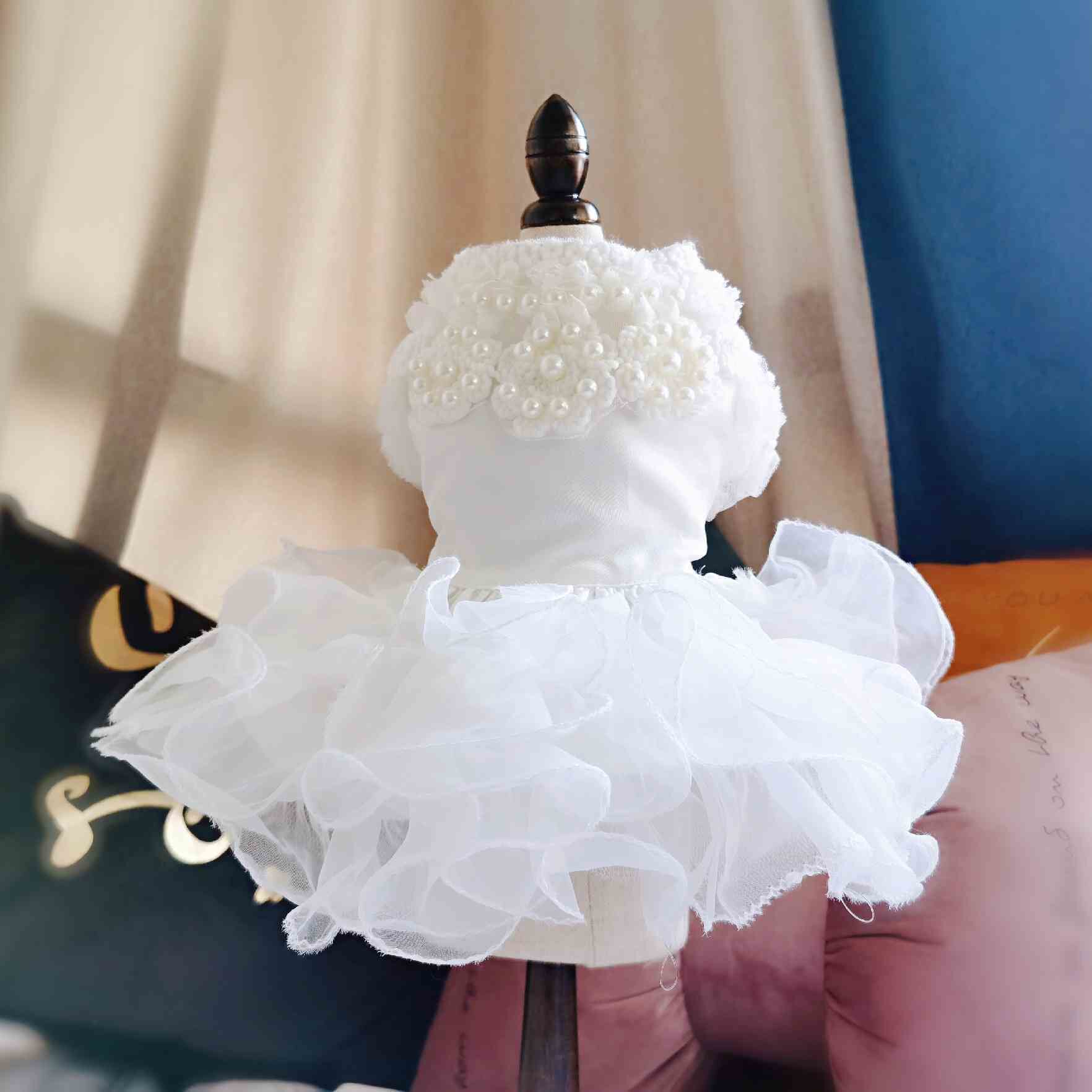芭菲宠家厂家直销宠物裙子婚纱礼服狗狗衣服木耳边