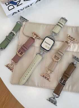 气质轻奢双D字表带适用于applewatch苹果手表iwatch8代765se工厂