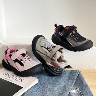 中大童户外登山鞋透气男童鞋子运动鞋女童二棉粉色保暖休闲鞋秋冬