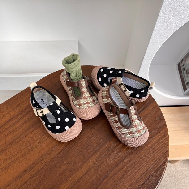 韩版复古风2025男女童新款帆布鞋