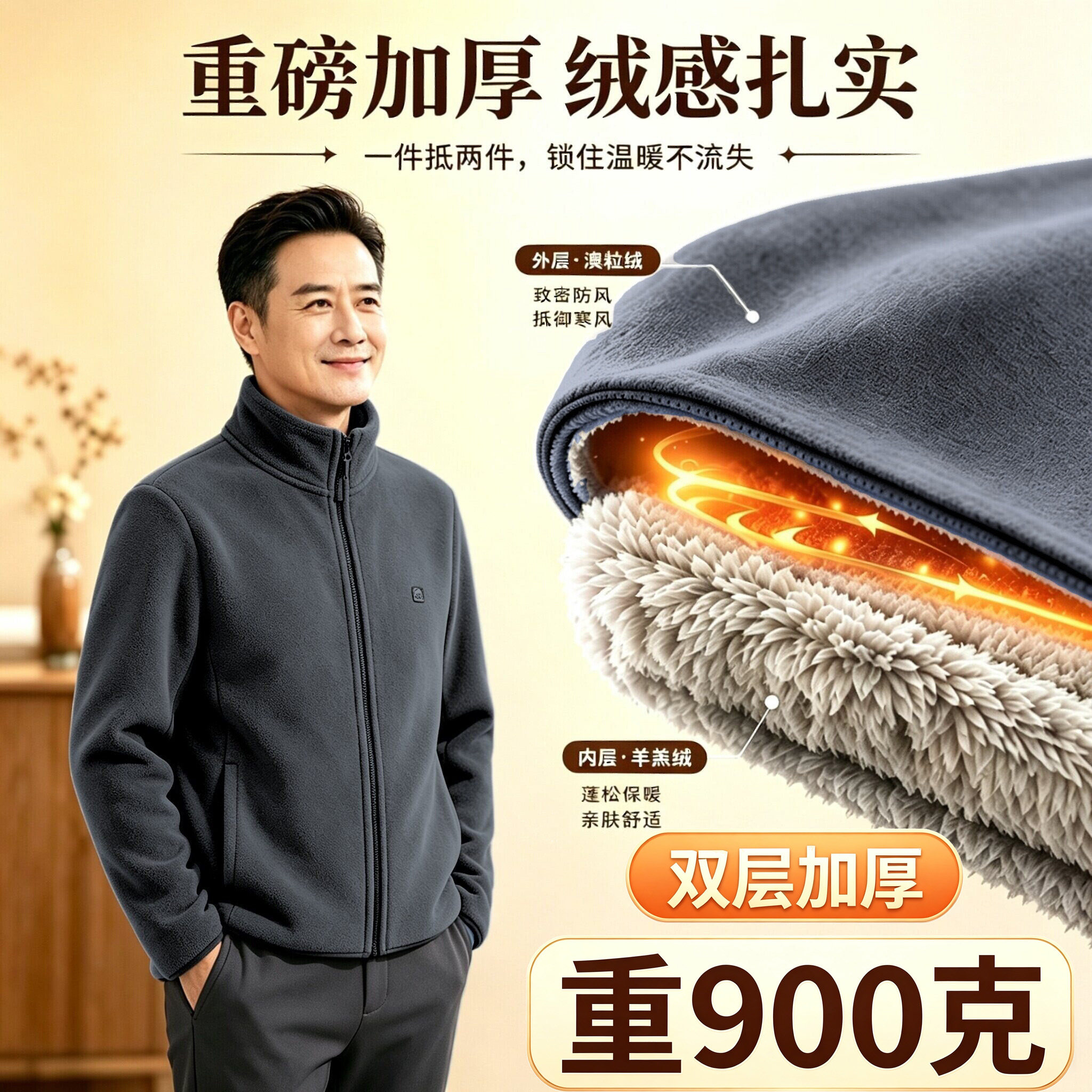 高档超厚保暖外套带【检测报告】图片