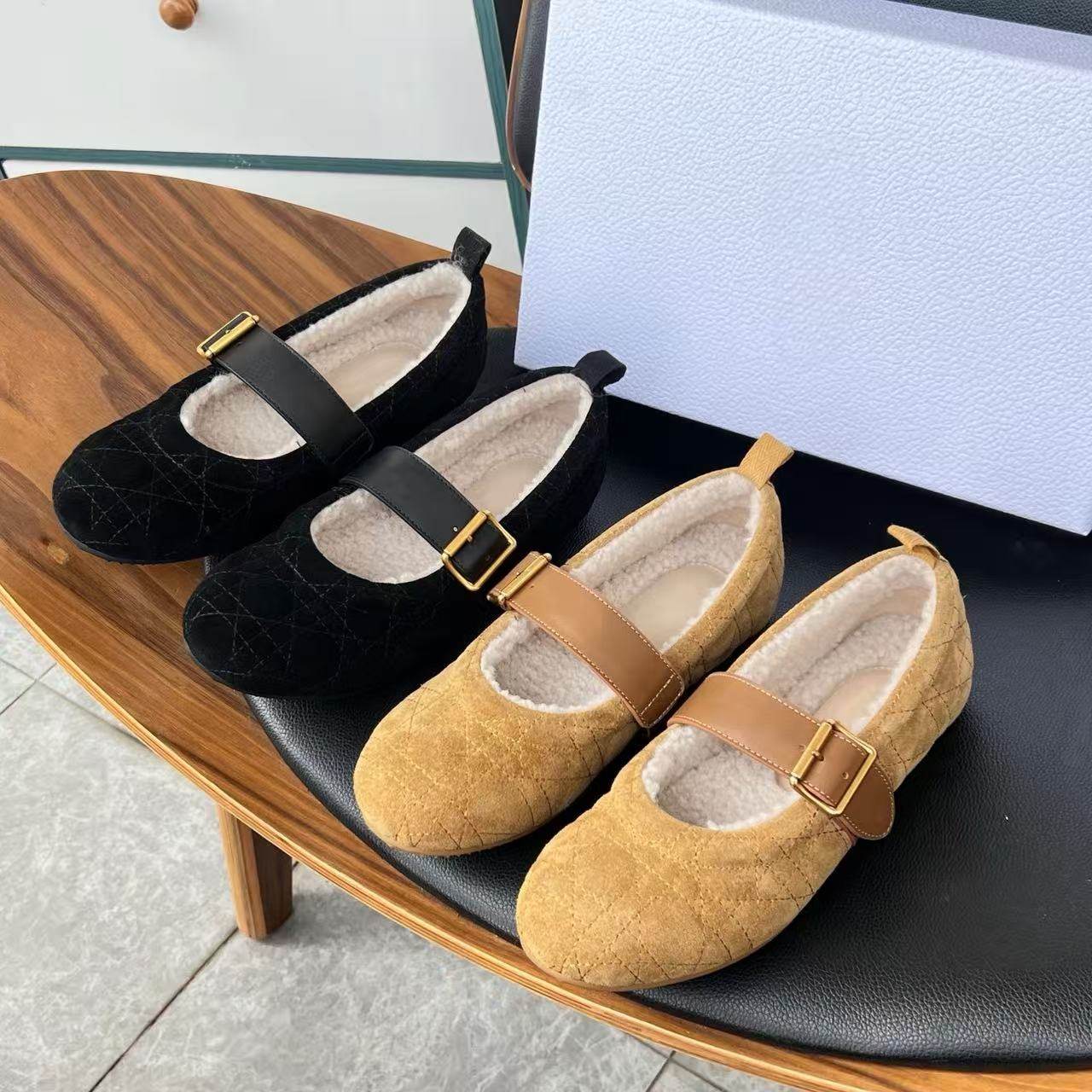 2025新款冬季加绒保暖女平底休闲百搭外穿加厚皮毛一体单鞋玛丽珍,女鞋,浅口单鞋,淘宝优惠券,粉丝福利购,淘宝优惠卷