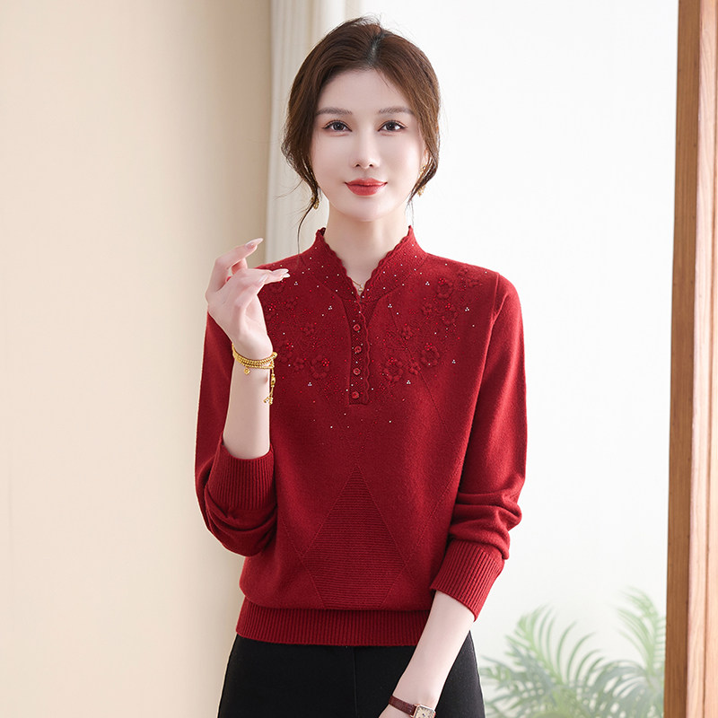 妈妈款时尚羊毛上衣服中年女秋装内搭毛衣中老年人婆婆秋冬打底衫,女装/女士精品,中老年女装,淘宝优惠券,粉丝福利购,淘宝优惠卷