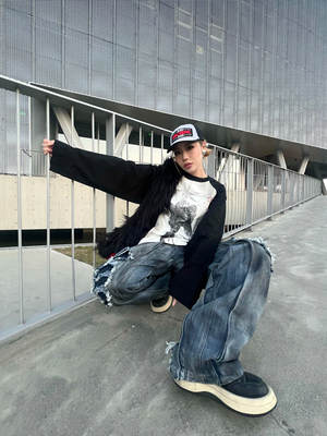 HumanVoices朋克人像插肩长袖