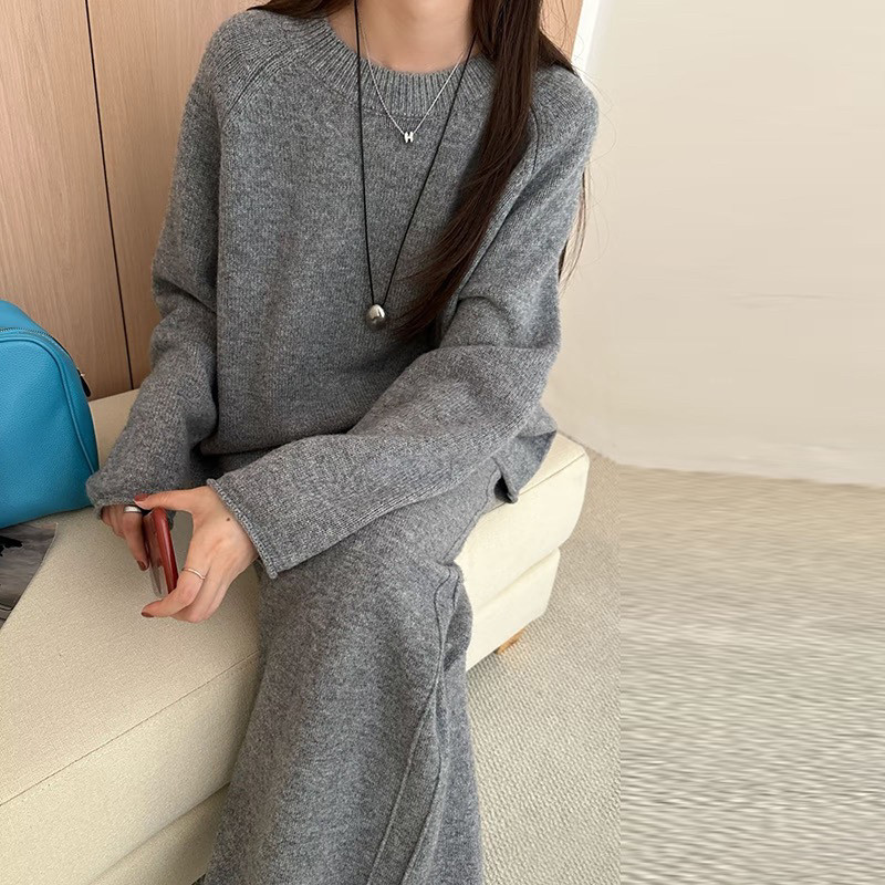 秋冬新款100%纯羊毛针织圆领套头宽松打底休闲直筒裤阔腿裤套装女,女装/女士精品,毛针织衫,淘宝优惠券,粉丝福利购,淘宝优惠卷