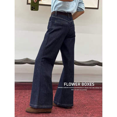 FLOWER BOXES｜花匣子26·秋款18040 深蓝微喇牛仔裤！原牛水洗