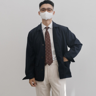 男士 何青菜 纤维羊毛混纺面料老钱风猎装 新品 复古夹克外套 258129