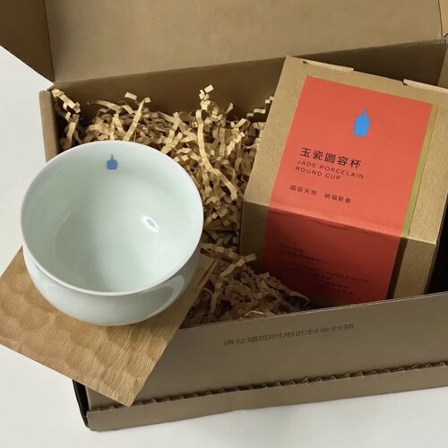 Blue Bottle Coffee蓝瓶子咖啡杯马克杯玉瓷圆容杯木杯托套装
