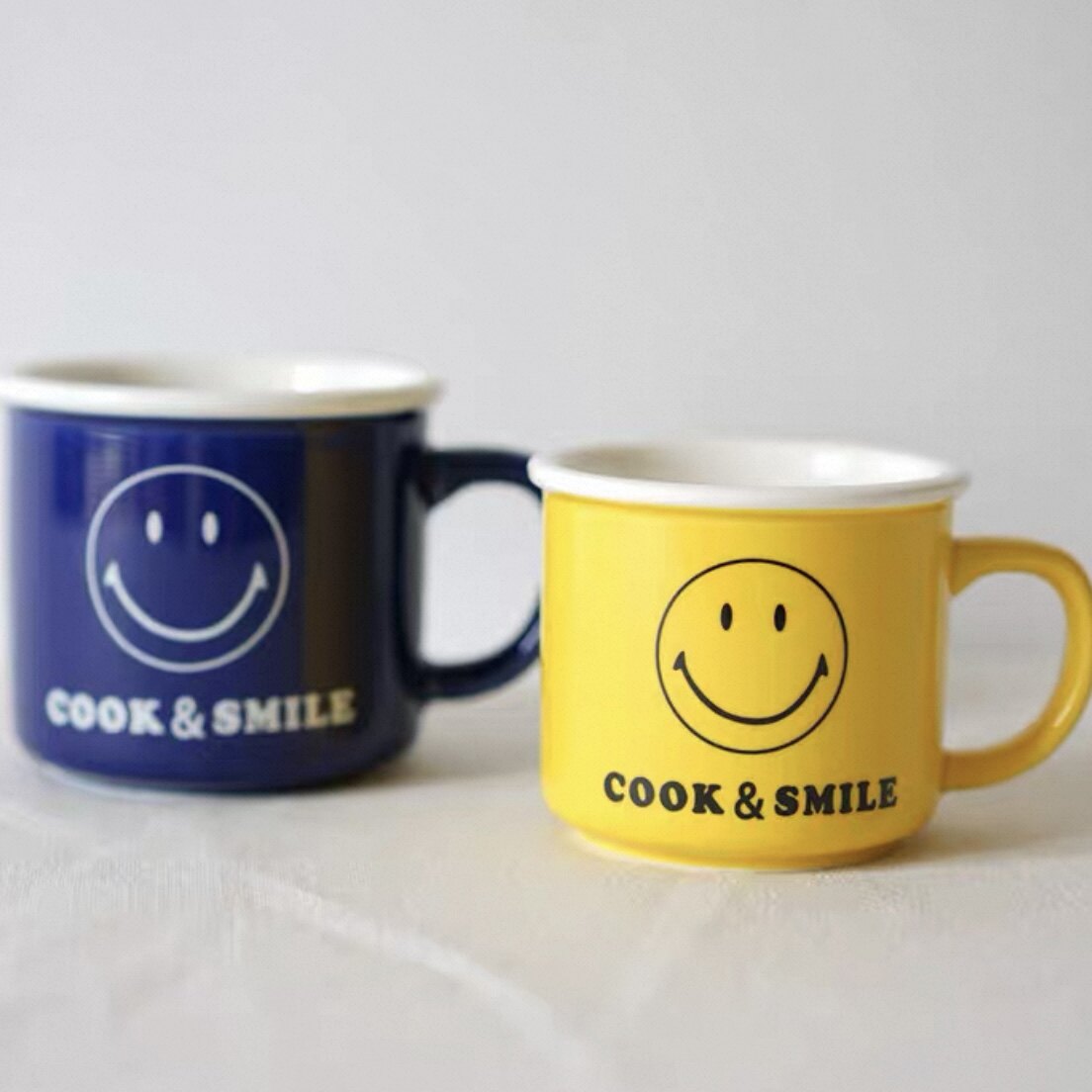 日本smiley可爱牛奶笑脸陶瓷马克杯儿童宝宝亲子女生水杯节日礼物