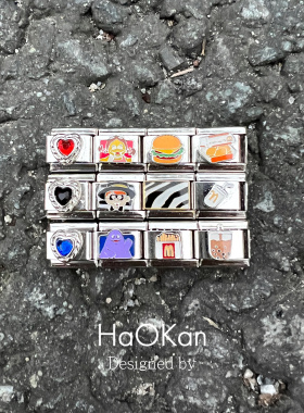 HK麦当劳四福模块手链童趣怀旧滴釉单颗DIY友谊情侣女生日礼物