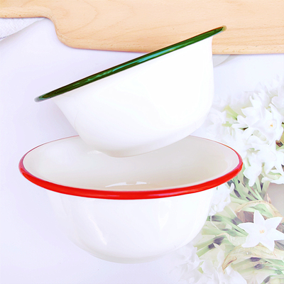 加厚搪瓷盆碗 沙拉碗保鲜碗面碗菜盆沙拉盆耐高温可加热不发黑