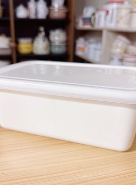搪瓷保鲜盒加厚方形家用冰箱收纳盒便当盒黄油盒饭盒耐高温可加热