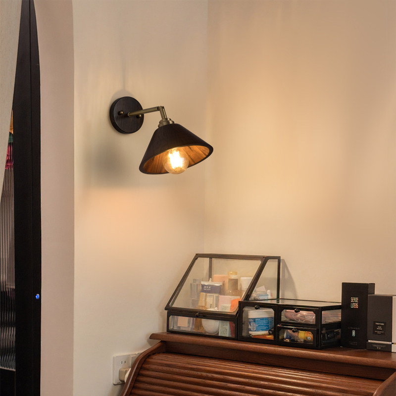复古床头小壁灯侘寂风床头楼梯灯