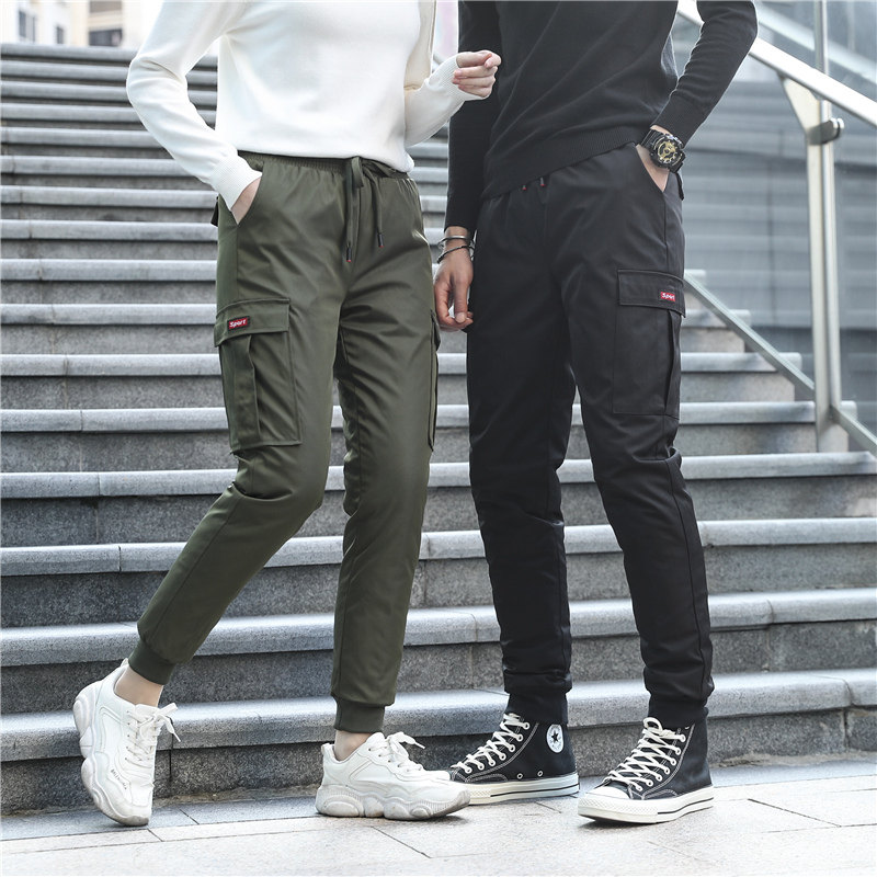 情侣羽绒裤男女外穿白鸭绒高腰加厚显瘦时尚保暖亲子工装运动棉裤