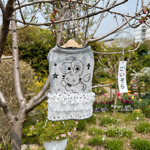 Miu系轻奢闪钻纱裙!柔软舒适 时尚拼接 春夏宠物衣服猫咪狗狗背心