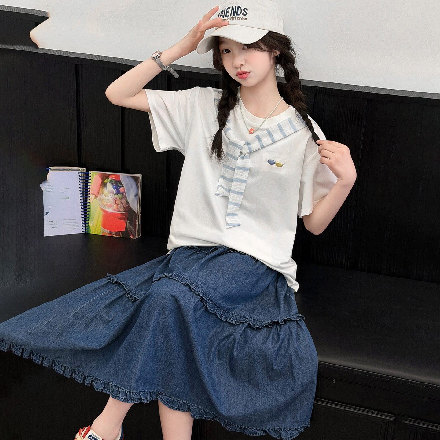 女大童夏季牛仔裙套装202