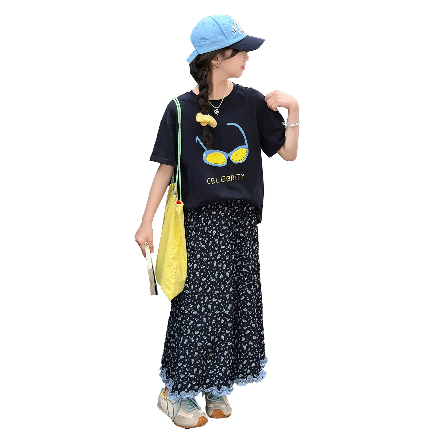 女童碎花裙套装夏季2026