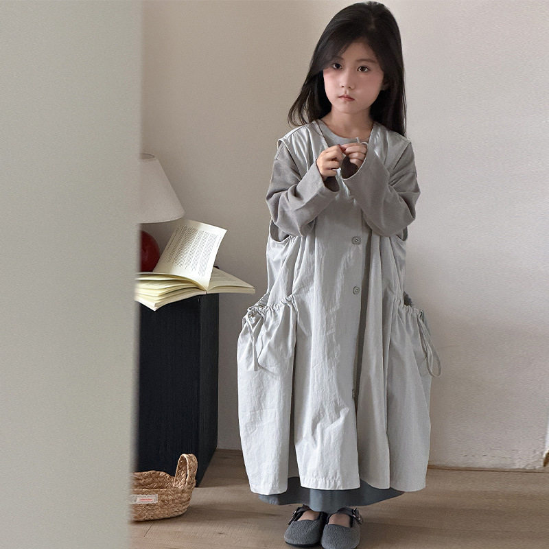 女童开衫春秋新款洋气网红连衣裙时髦半身裙子韩系童装套装三件套