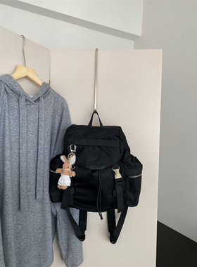 自留款轻盈出行包包~防水尼龙大容量双肩包黑色背包旅行短途包包