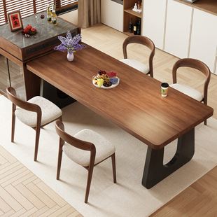岛台餐桌家用小户型精致实木餐桌高端大气上档次客厅餐书桌一体化