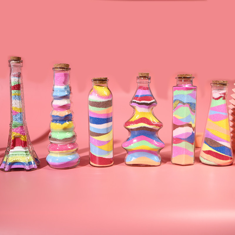 星星玻璃瓶许愿手工diy小瓶子可爱迷你木塞十二星座流沙瓶夜光沙