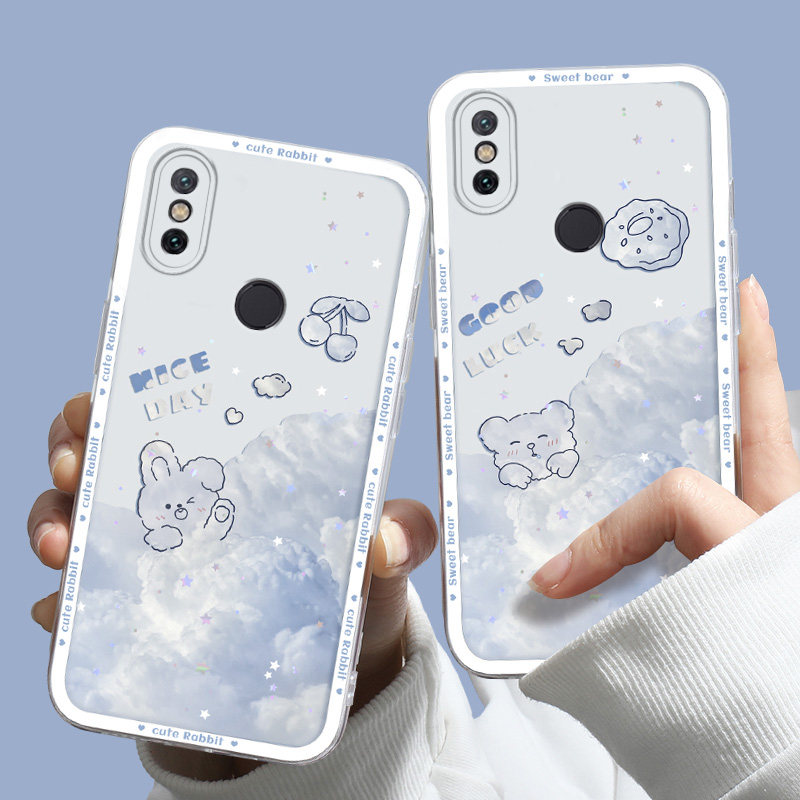 适用于小米6手机壳时尚可爱简约男女xiaomi 6x防摔保护套白色云朵