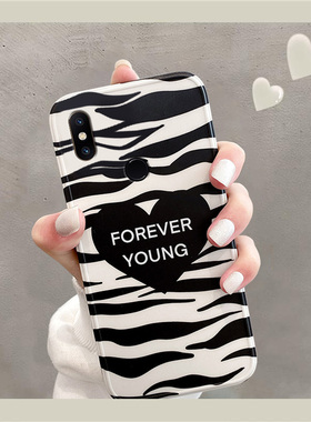 适用于小米MAX3手机壳斑马纹黑白mi max3高级小众ins条纹新款韩风