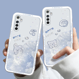 适用于RealmeX2手机壳女网红潮流软OPPO真我X2新品高级感小熊白色