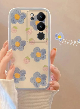 适用于VIVOS17PRO手机壳潮牌防摔全包式软胶套耐脏草莓蓝花高级小清新简约情侣款