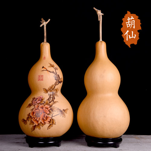 葫仙天然特大葫芦摆件烙画烫画雕刻家居客厅玄关挂饰真葫芦工艺品 - 封面
