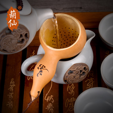 葫仙天然葫芦茶漏茶叶过滤器茶叶罐匙功夫茶具配件分茶器过滤网勺