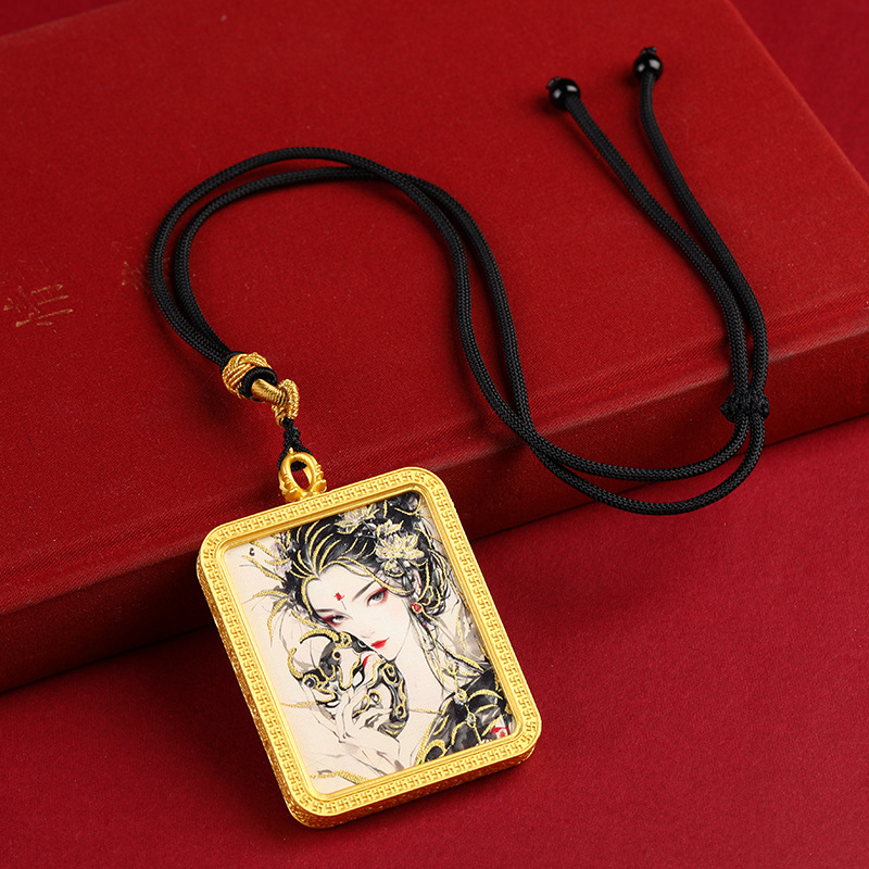 藏式唐卡半手绘描金前世