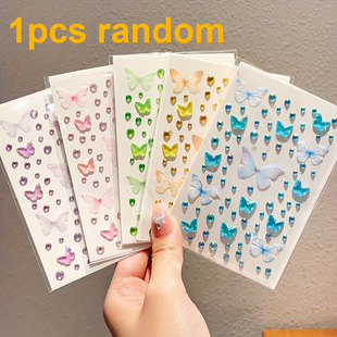 新款 薄纱蝴蝶儿童脸贴舞台妆脸贴演唱会女童开学晚会表演脸部用