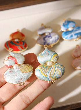 非遗纯手工名家宋锦葫芦挂件车挂双面葫芦吊坠中式国风压压襟配饰