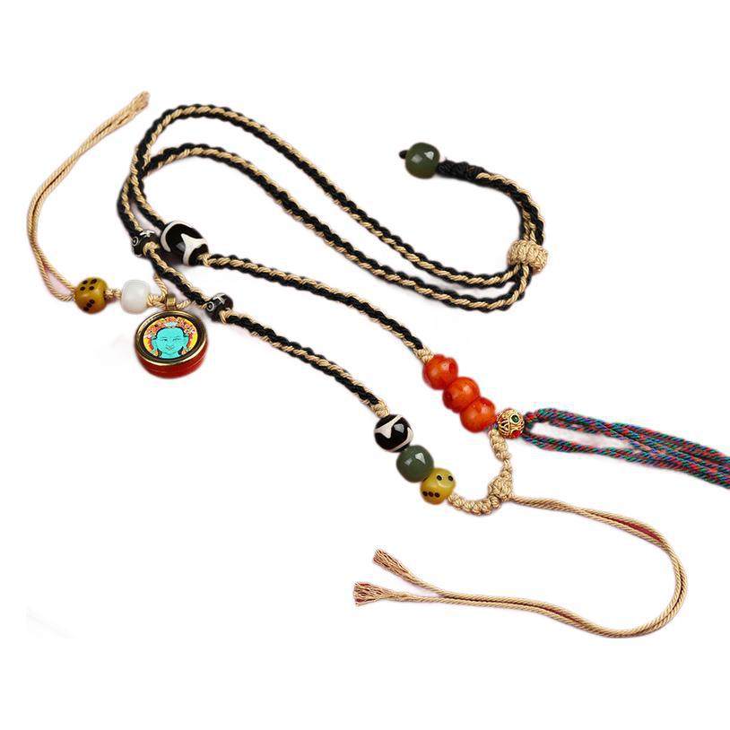 藏式手搓棉线挂脖项链绳