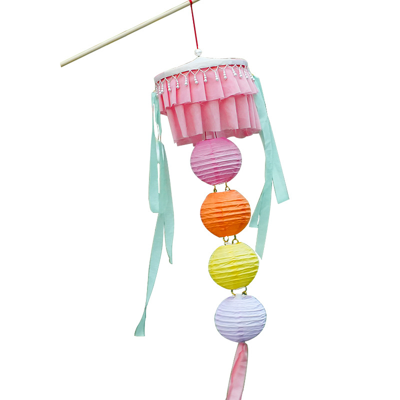 新年灯笼创意古风绛纱灯过年手提花灯手工diy材料包发光马年宫灯