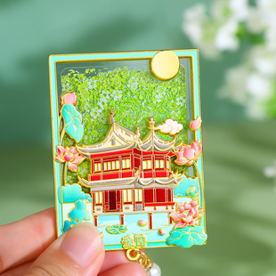 上海流沙冰箱贴城市风景旅游武康大楼和平饭店外滩豫园文创小礼品