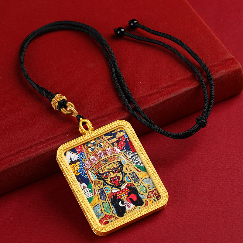 藏式唐卡半手绘描金扎基