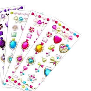 跨境热卖 亚克力宝石贴纸女孩演出脸部贴珠儿童diy化妆彩色水晶贴