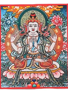 唐卡画黄财神本命佛药师扎基拉姆绿度母文殊画布支持各种图案唐卡