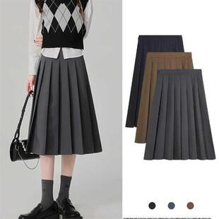 半身裙女春秋冬季2026新款韩版高腰裙子显瘦百搭中长裙伞裙a字裙