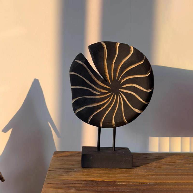 侘寂风实木摆件客厅电视柜新中式禅意民宿玄关软装工艺礼品摆饰装,家居饰品,装饰摆件,淘宝优惠券,粉丝福利购,淘宝优惠卷